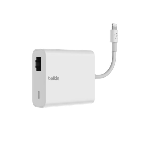 Belkin Ethernet + Power Adapter with Lightning Connector, F8J227 有线以太网连接器