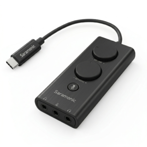 Saramonic SR-EA5降噪外置声卡怎么选？硬件降噪旋钮一键过滤键盘声/风扇噪音，手机电脑PS4直播K歌游戏免驱音频适配器推荐