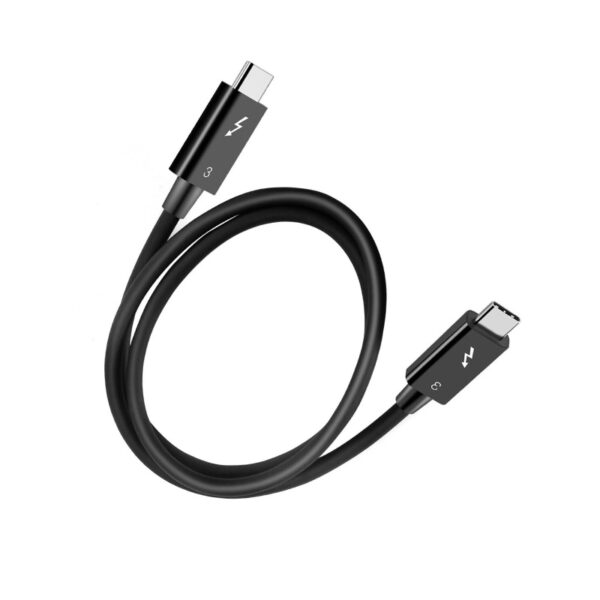intel认证 雷电3 40G 数据线 thunderbolt 3 usb c cable 0.5m同轴线赛普拉斯CYPD1103 E-marker 100W 5A 4K 144HZ 5K 8K 60HZ 支持外置显卡声卡拓展坞链接