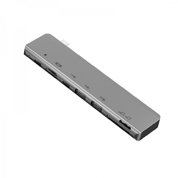 铝合金雷电3七合一拓展坞 USB 3.0 Type-C集线器PD快充87瓦 USB-C SD和TF卡Solt HDMI适配器4K Docking Station