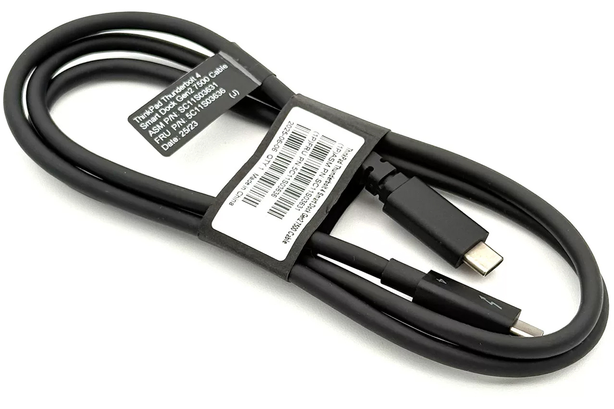 全新联想 ThinkPad Thunderbolt 4 Smart Dock Gen2 7500 Cable 雷电4数据线 PD3.1 快充线 FRU 5C11S03636 40G 240W 兼容iphone 17 pro max iPad Mac Pro M4