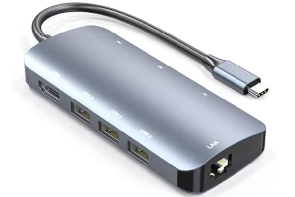 铝合金TypeC转HDMI4K高清USBC转换器HUB分线器适用华为苹果iPad扩展坞 RTL8153B USB C Hub Multiport Adapter, Laptop Docking Station