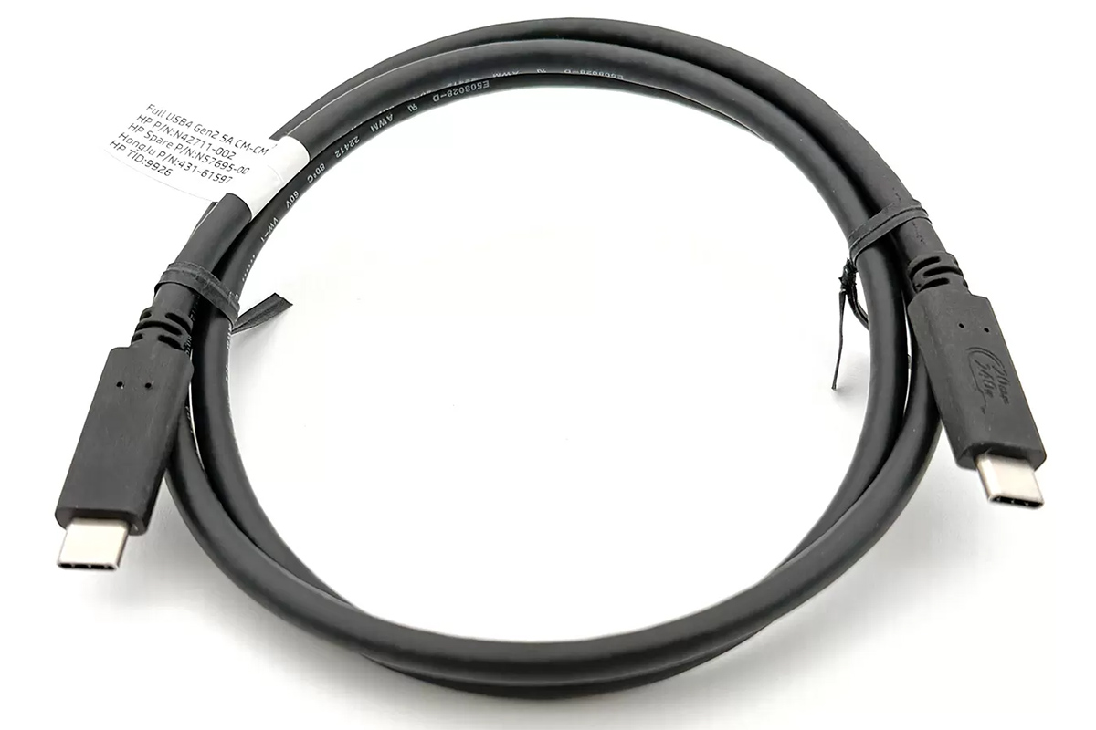 全新HP惠普原厂240W快充线 USB4 Gen2全功能数据线 雷电4认证 PD3.1 E-Marker 5A 支持笔记本手机一线通 型号N42711-002 P/N:N57695-001 HongJu P/N:431-61597 HP TID:9926