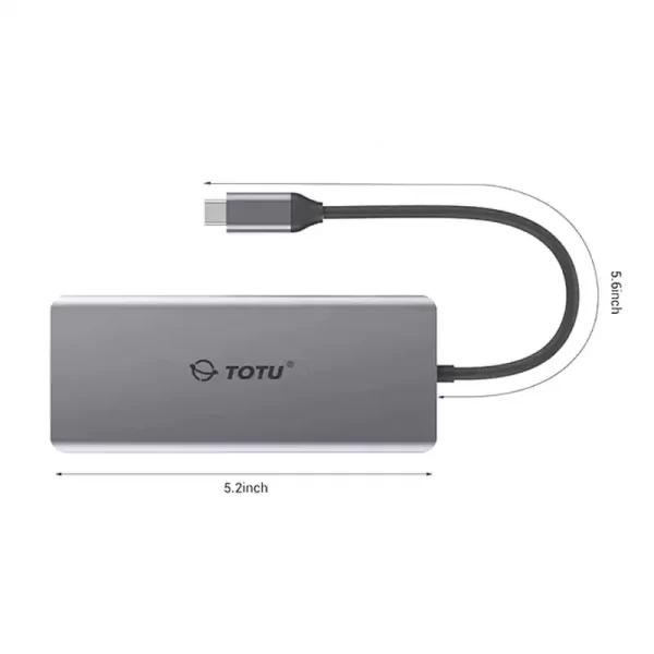 铝合金三屏拓展TOTU 12合一 USB C雷电3/4 扩展坞Type-c转hdmi读卡器HUB RTL8153B千兆网口 适用iPad MacBook笔记本